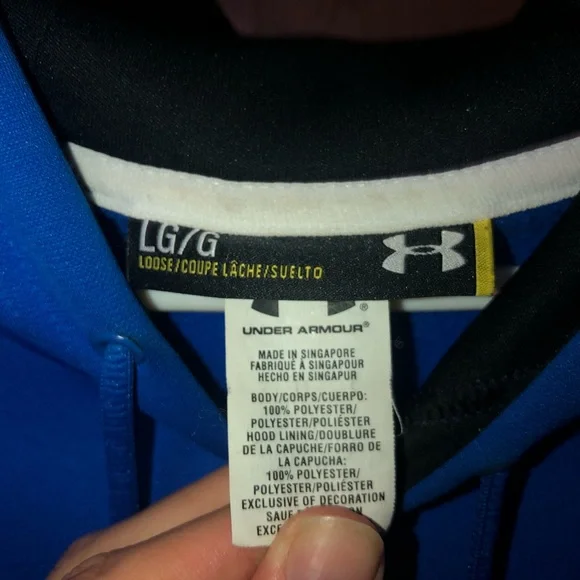 Under armor men’s large hoodie- color royal blue black logo - Picture 3 of 3